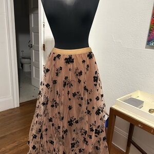Elegant Black Floral Skirt